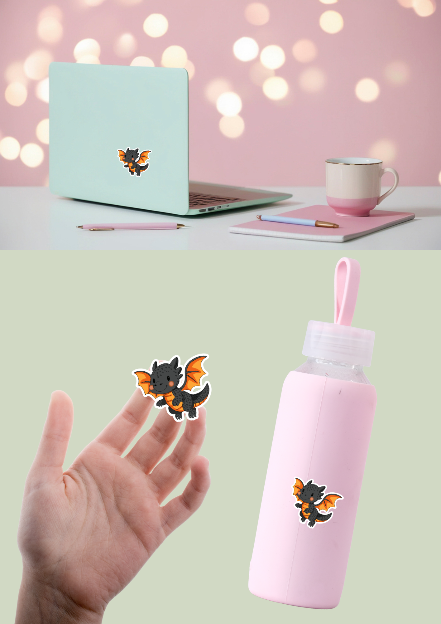 Pet Sticker – 096 Dragon Black and Gold