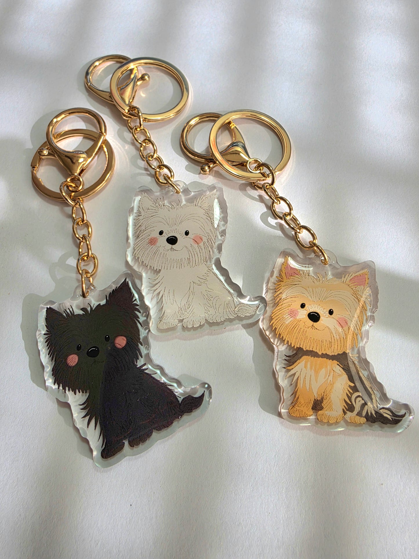 Pet Keychain 052 - White - Yorkshire Terrier