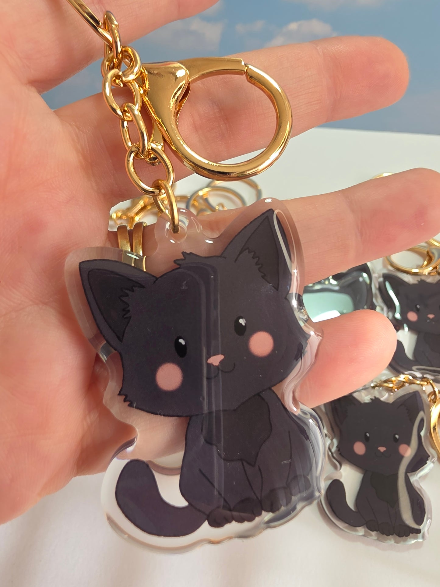 Pet Keychain 077 - Black - Cat