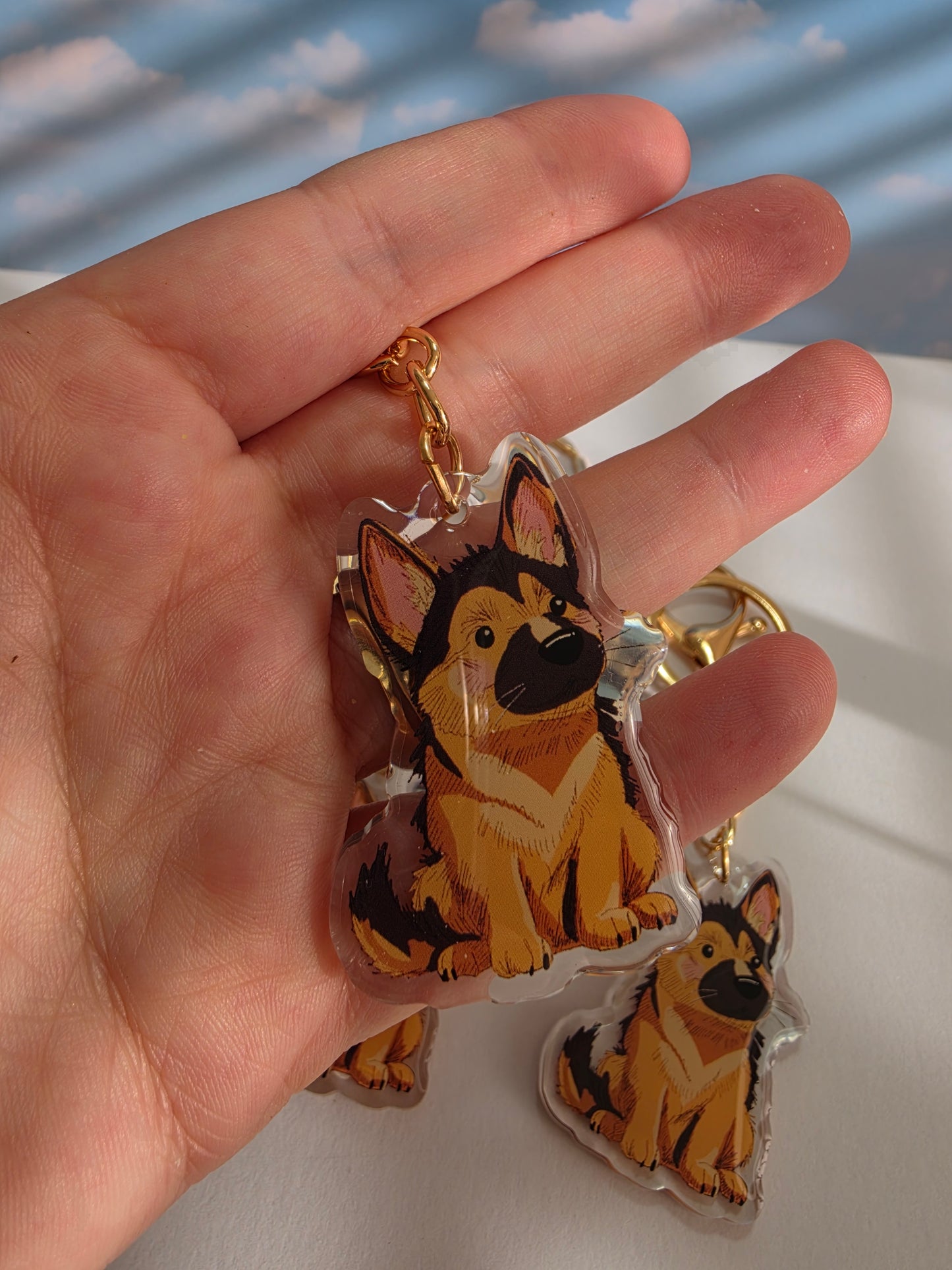 Pet Keychain 023 - Tan and Black - German Shepherd