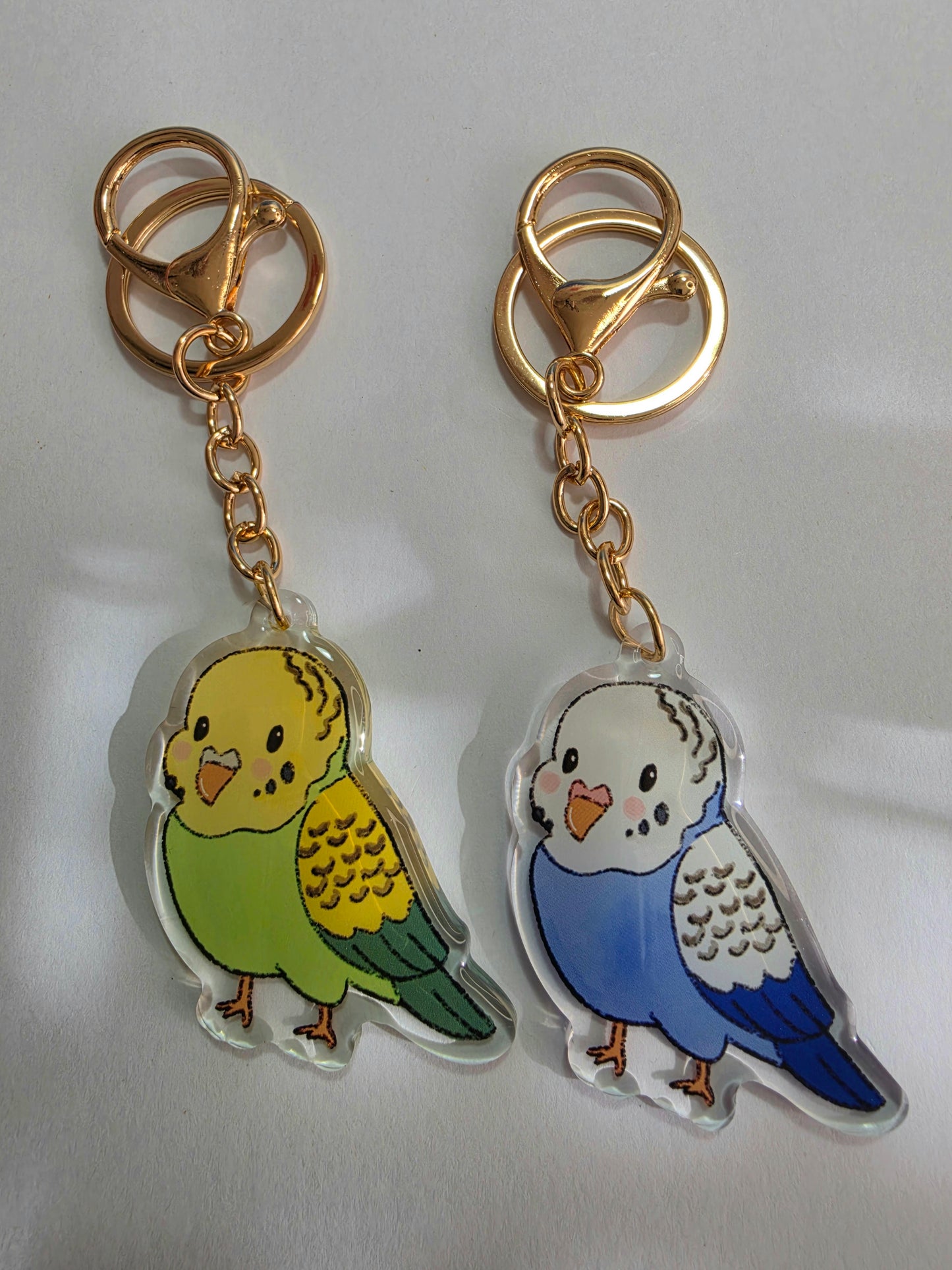 Pet Keychain 091 - Blue Budgie - Bird