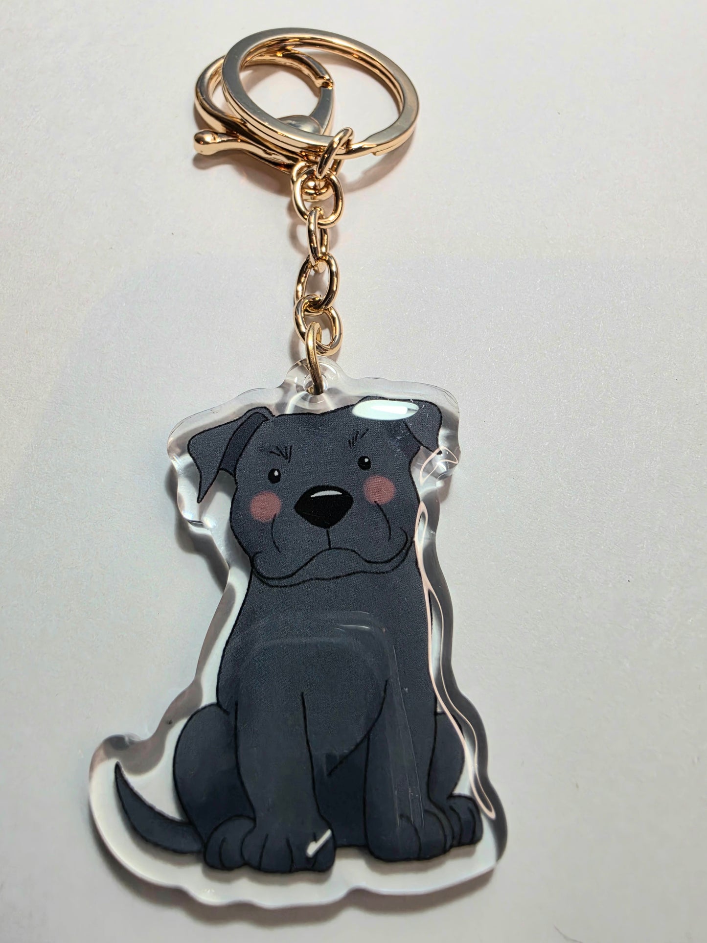 Pet Keychain 009 - Blue Grey - Staffordshire Bull Terrier