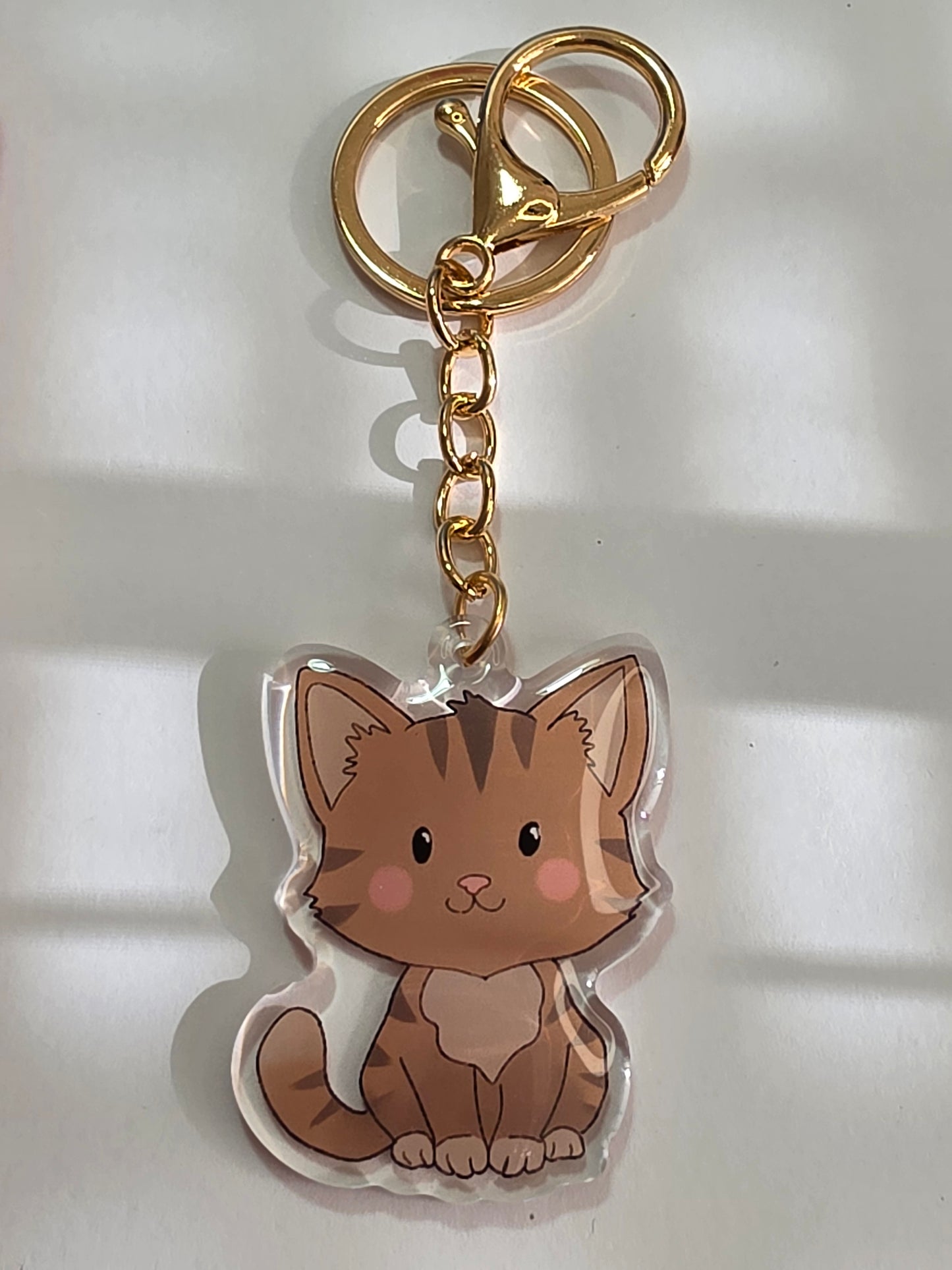 Pet Keychain 085 - Brown - Cat