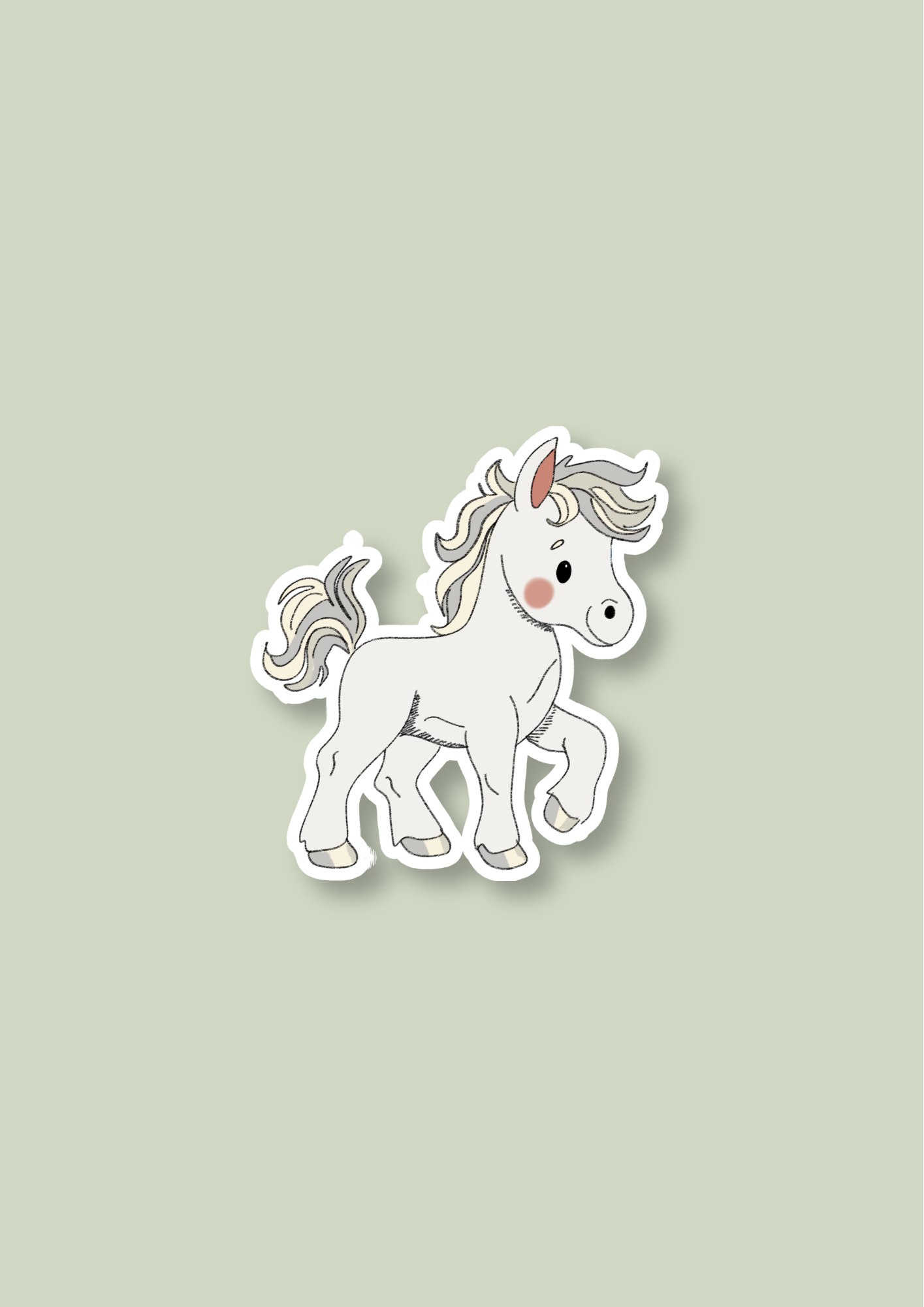 Pet Sticker – 101 Horse White