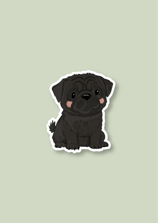 Pet Sticker – 047 Pug Black