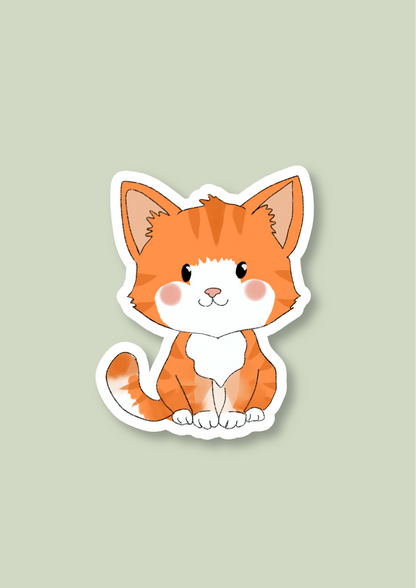 Pet Sticker – 084 Cat Ginger and White