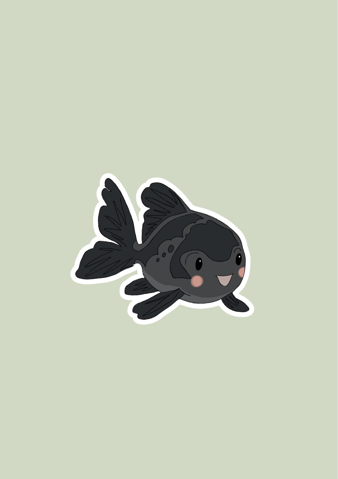 Pet Sticker – 097 Goldfish Black
