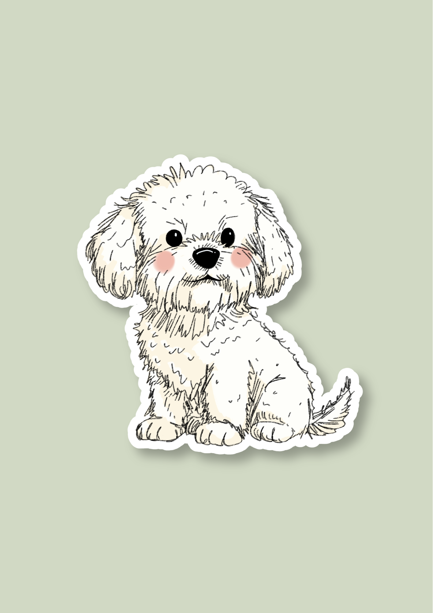 Pet Sticker – 058 Bichon Frise White
