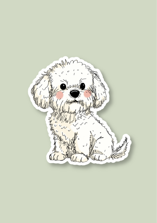 Pet Sticker – 058 Bichon Frise White