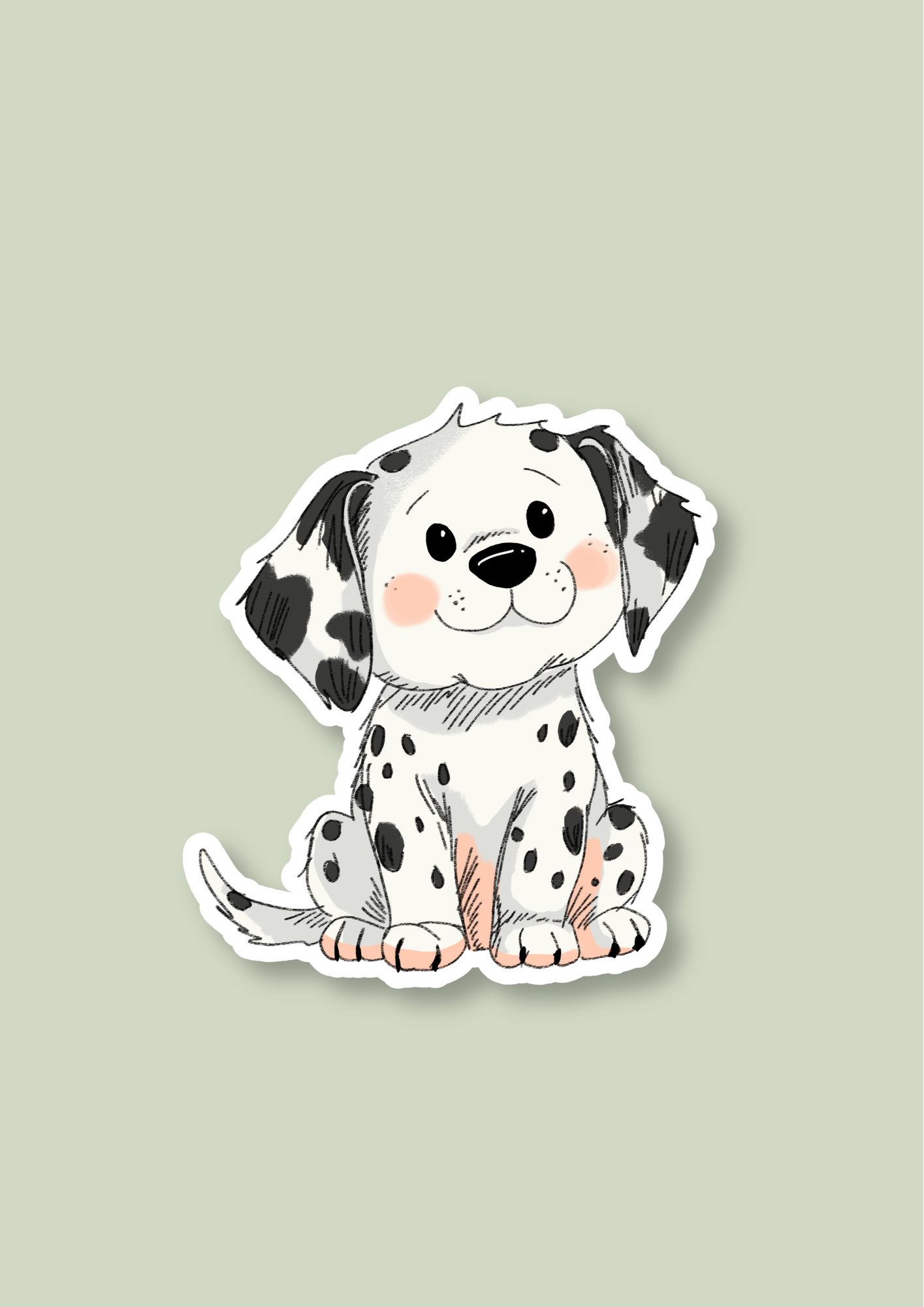 Pet Sticker – 066 Dalmatian Black and White