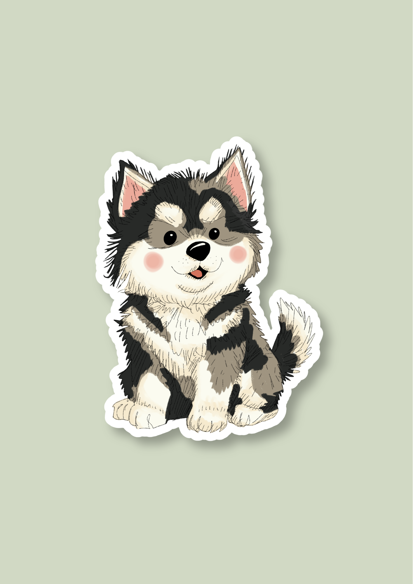Pet Sticker – 076 Alaskan Malamute Black and White