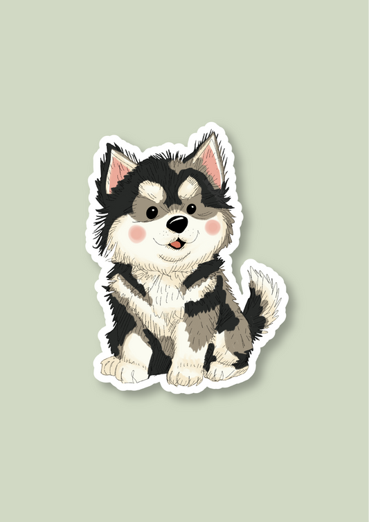 Pet Sticker – 076 Alaskan Malamute Black and White