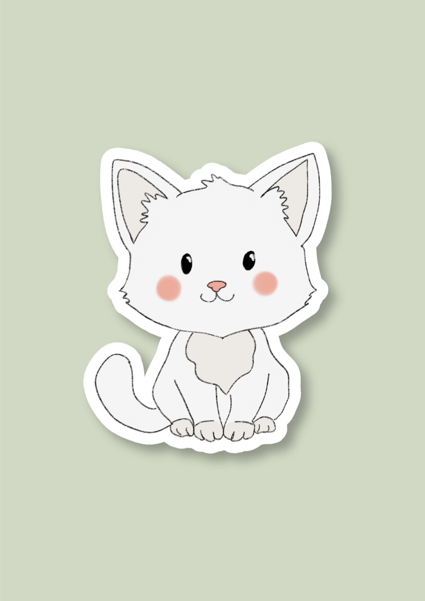Pet Sticker – 078 Cat White