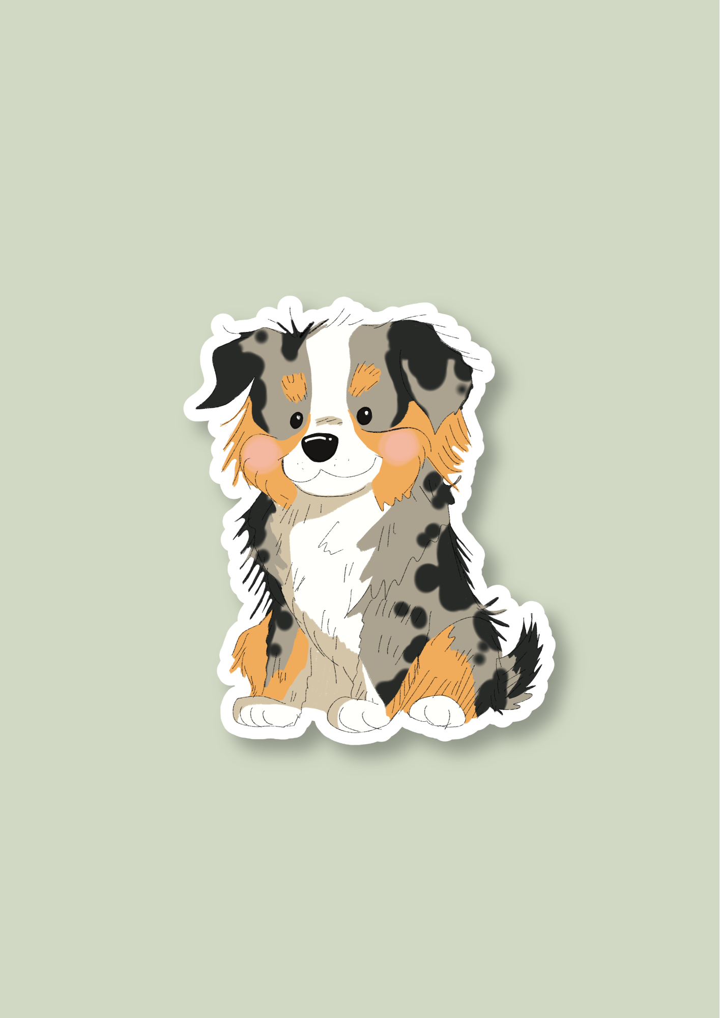Pet Sticker – 036 Australian Shepherd Grey Merle