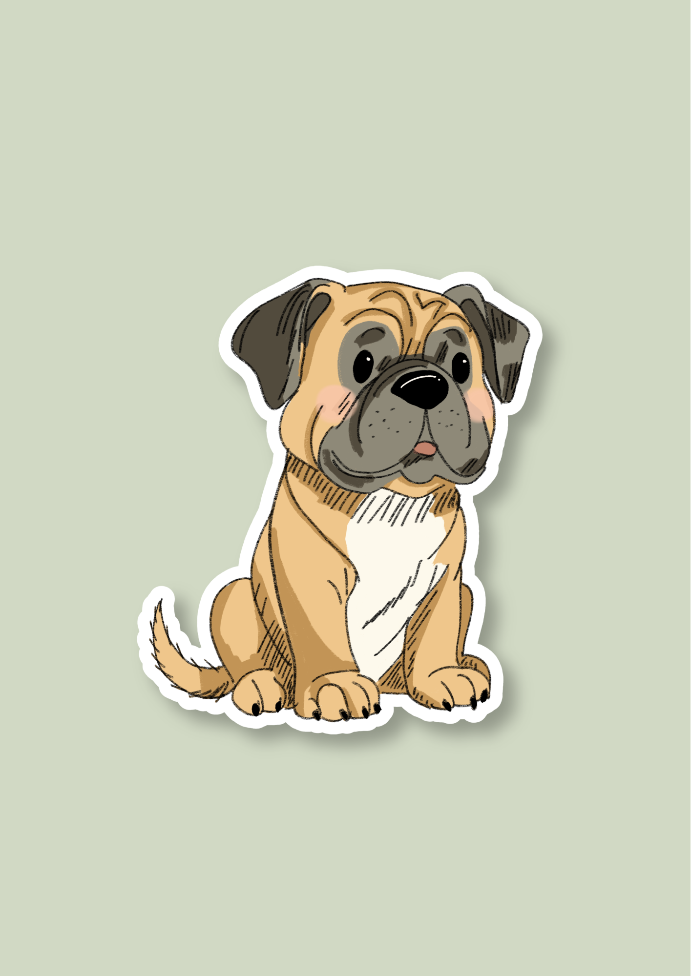 Pet Sticker – 041 Bull Mastiff Tan
