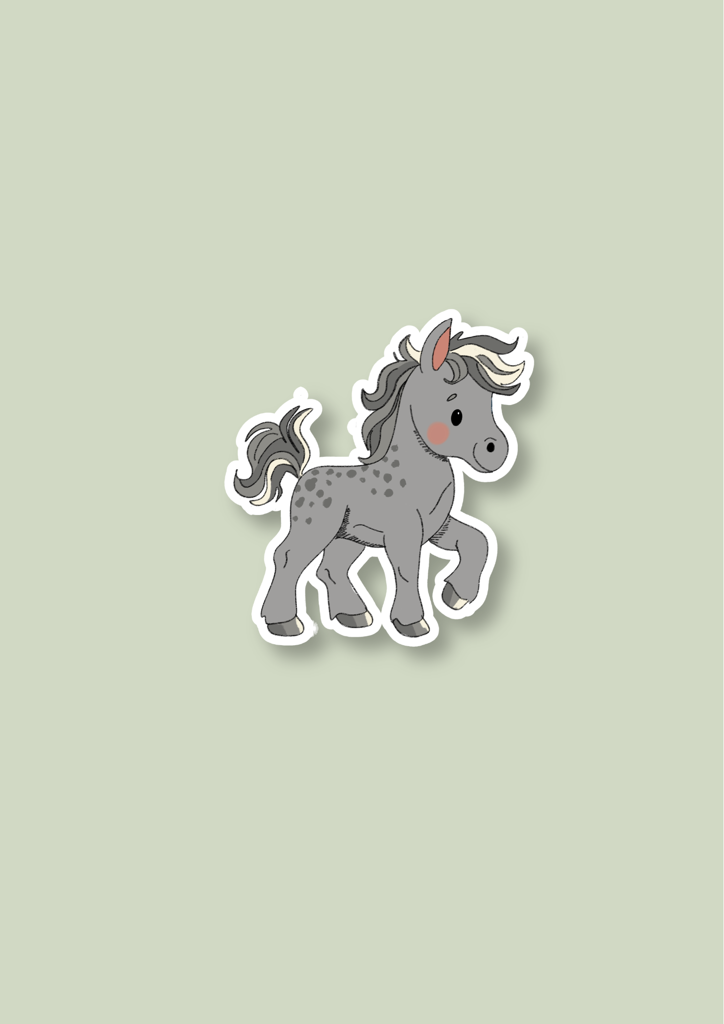 Pet Sticker – 104 Horse Grey