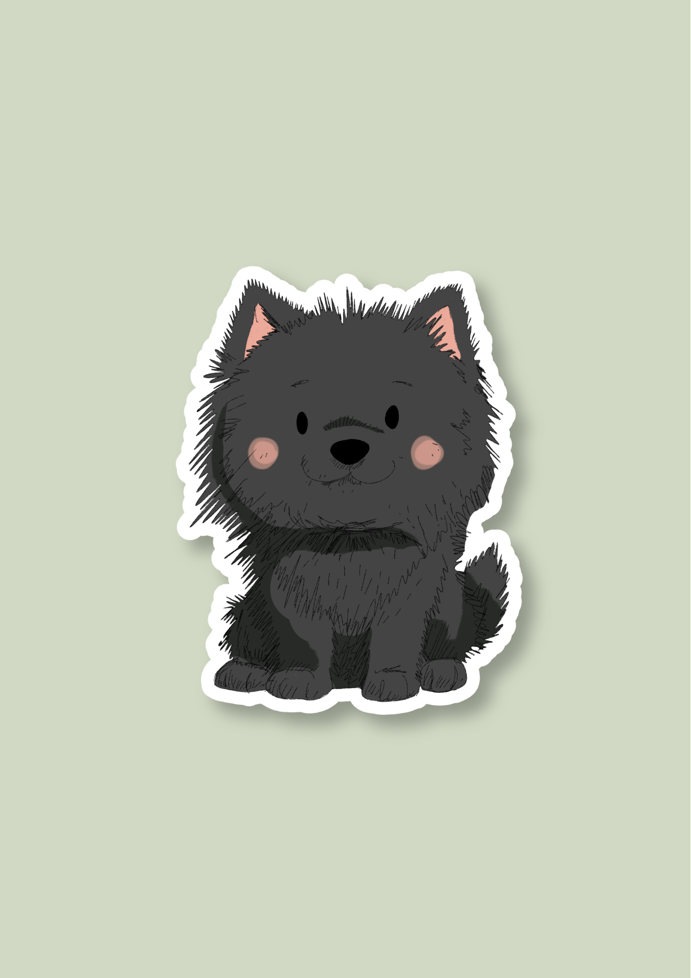Pet Sticker – 054 Pomeranian Black