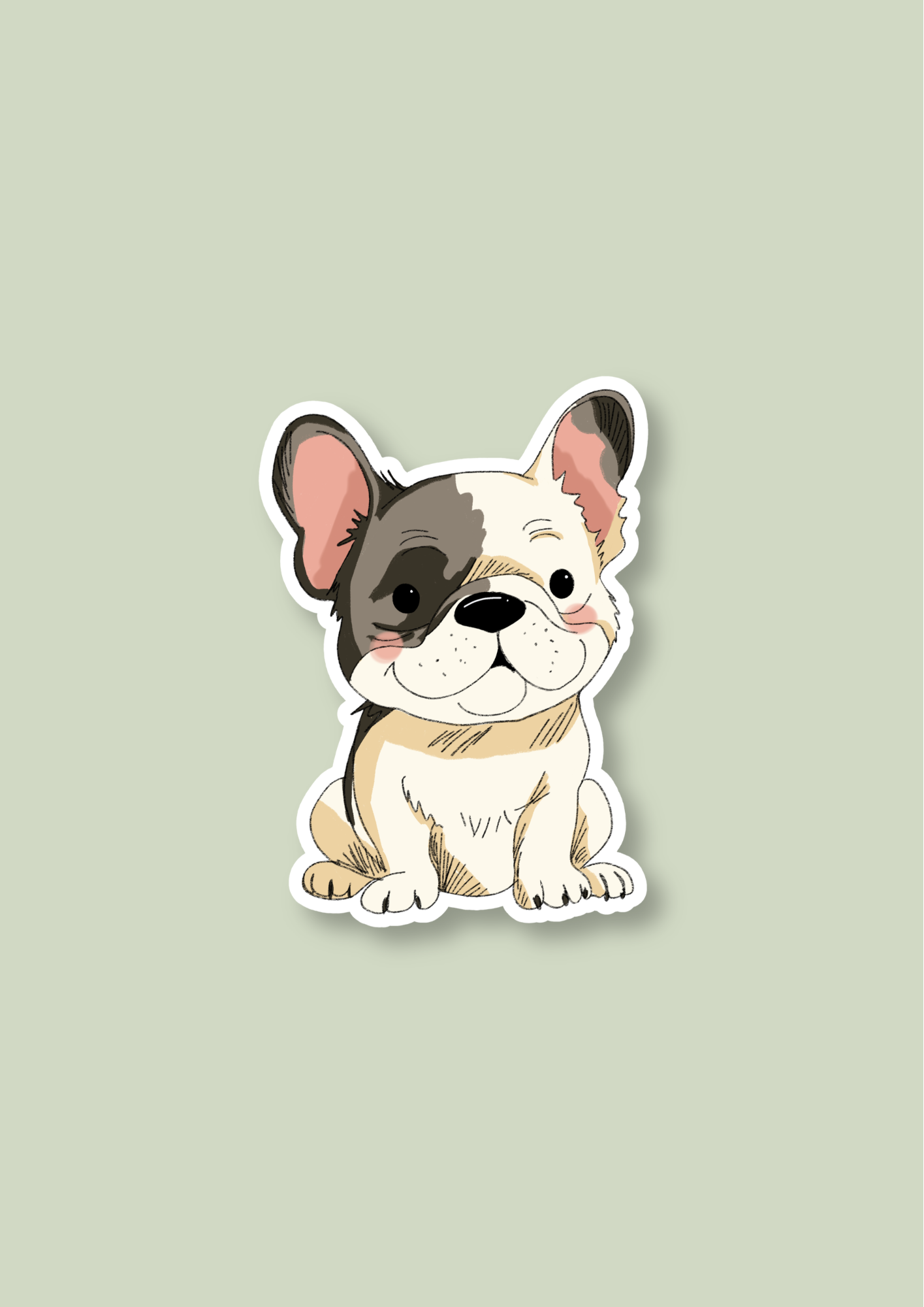 Pet Sticker – 046 Frenchie Cream