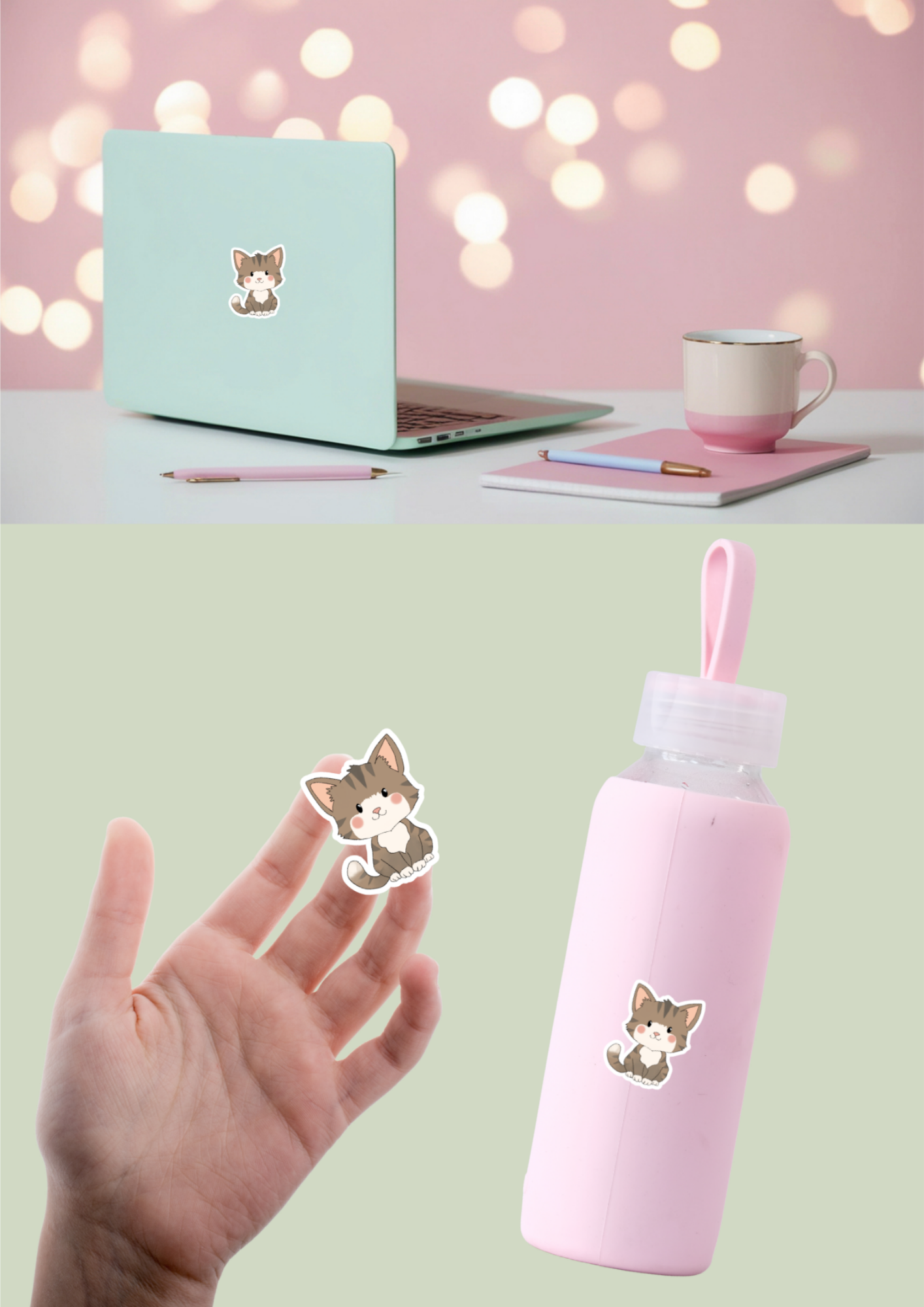 Pet Sticker – 086 Cat Brown and White