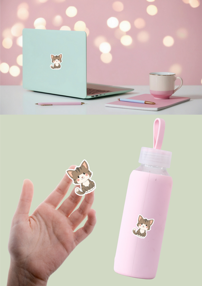Pet Sticker – 086 Cat Brown and White