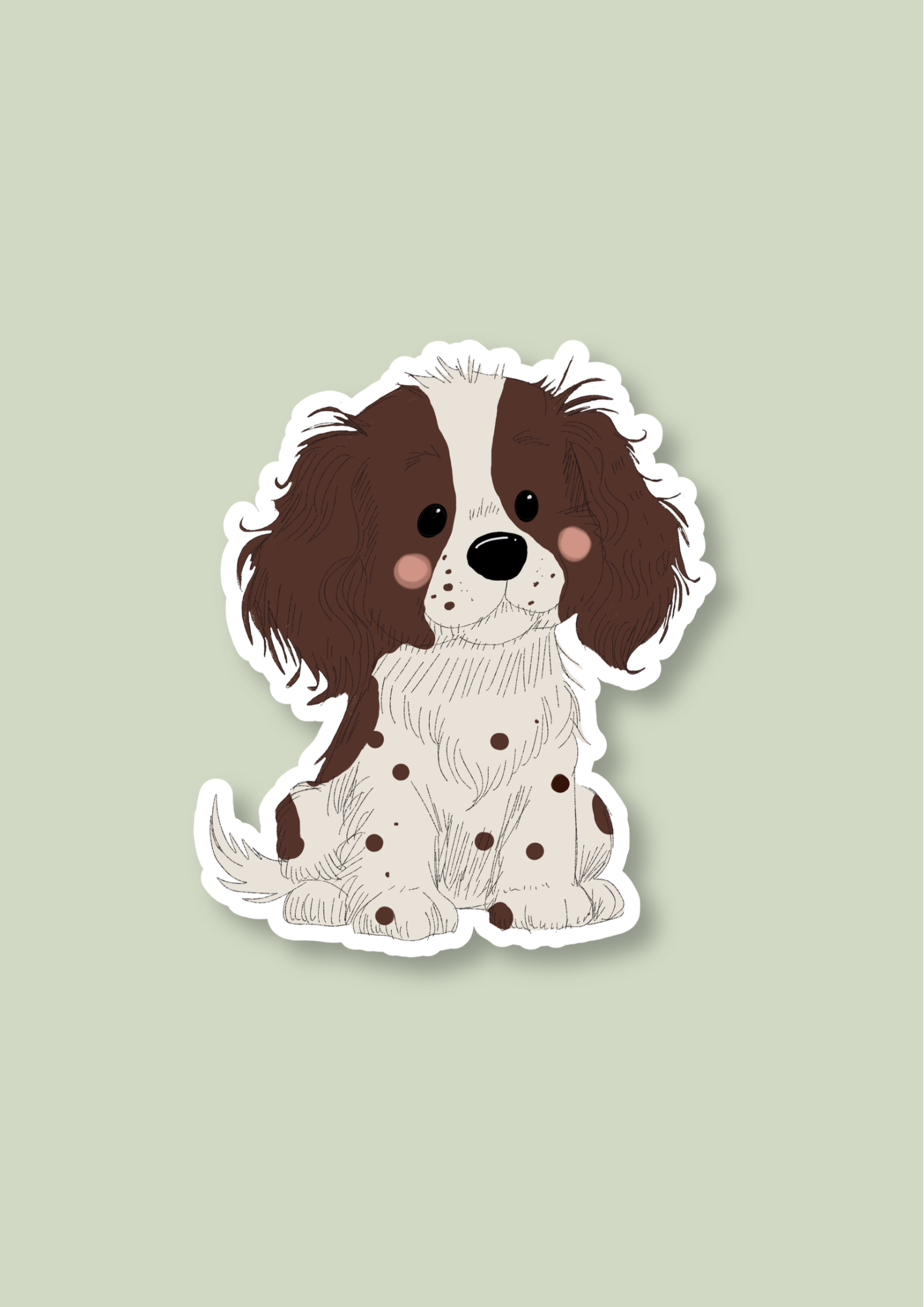 Pet Sticker – 061 Spaniel Springer Brown and White