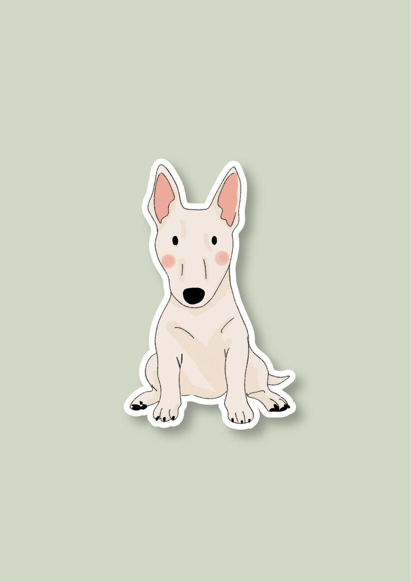 Pet Sticker – 040 Bull Terrier White