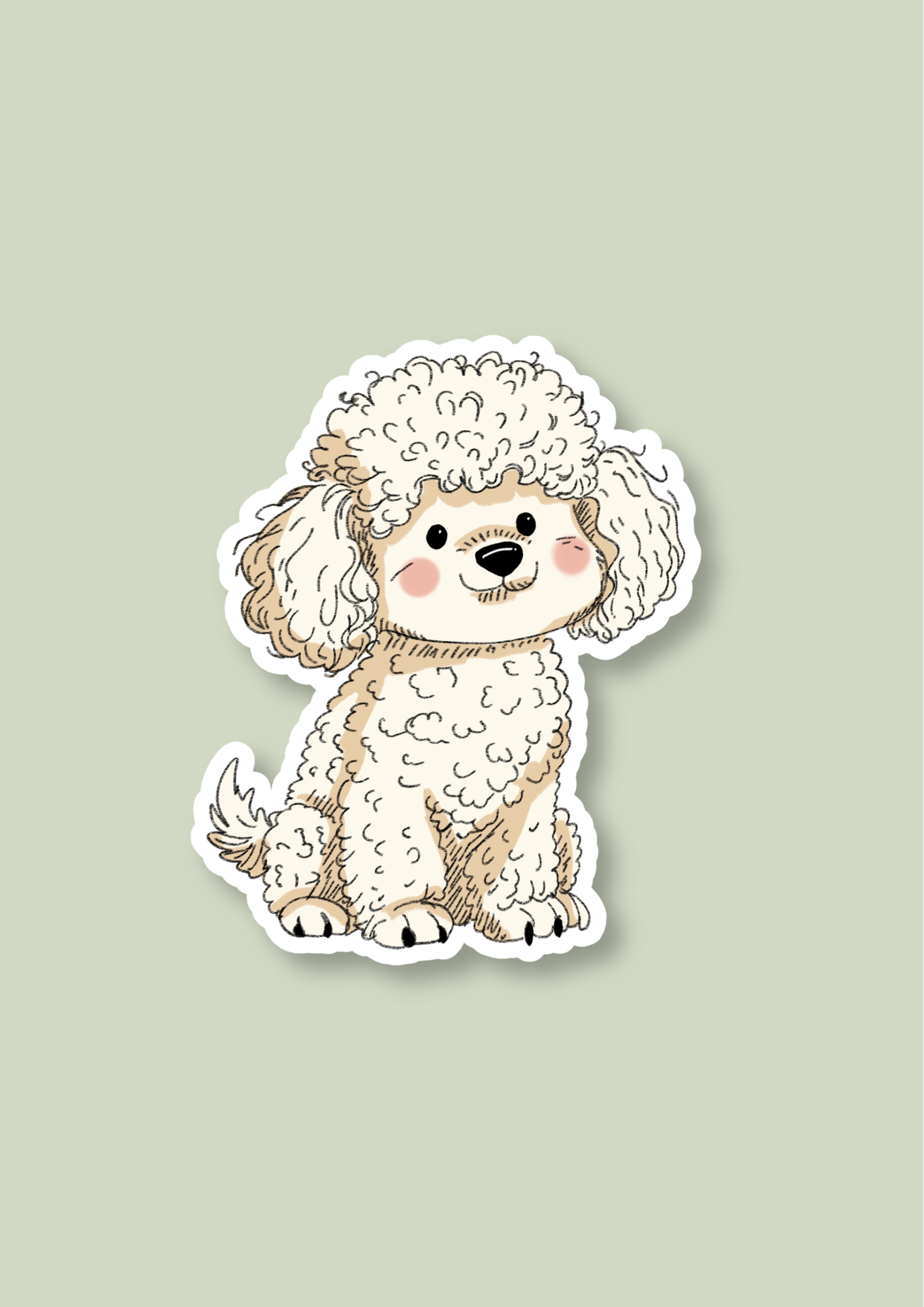 Pet Sticker – 057 Poodle White
