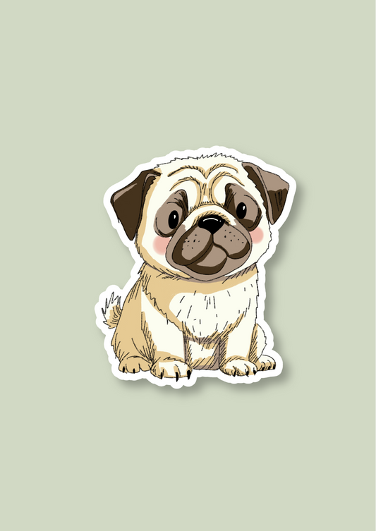 Pet Sticker – 048 Pug Cream