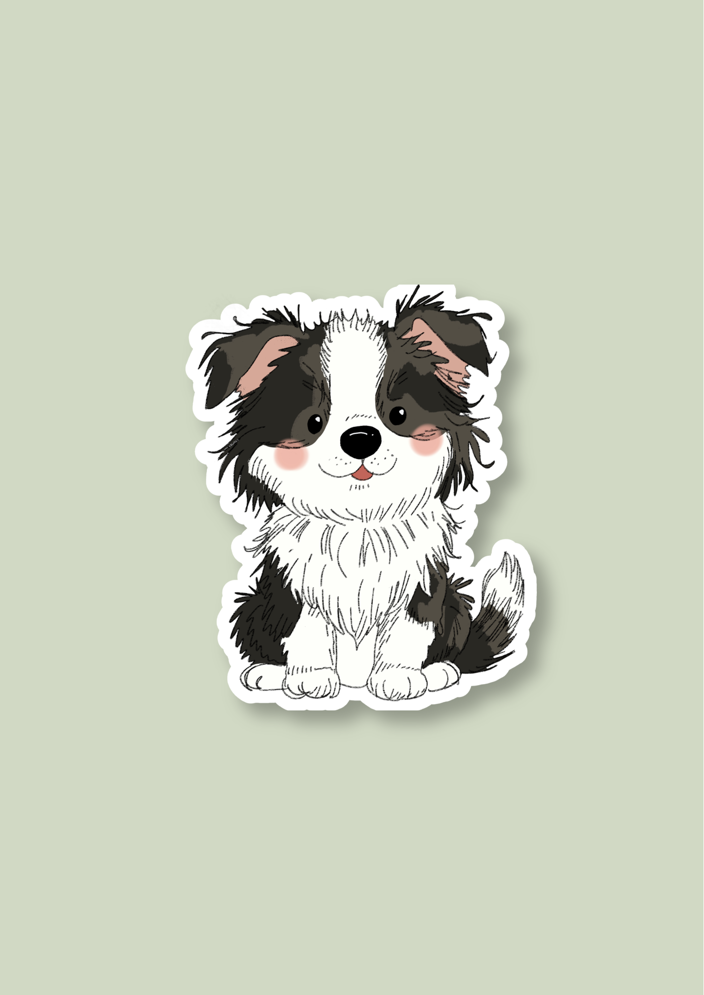 Pet Sticker – 043 Collie Black and White