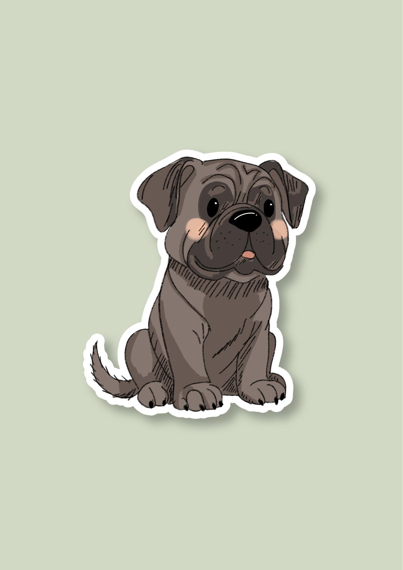 Pet Sticker – 042 Bull Mastiff Brown