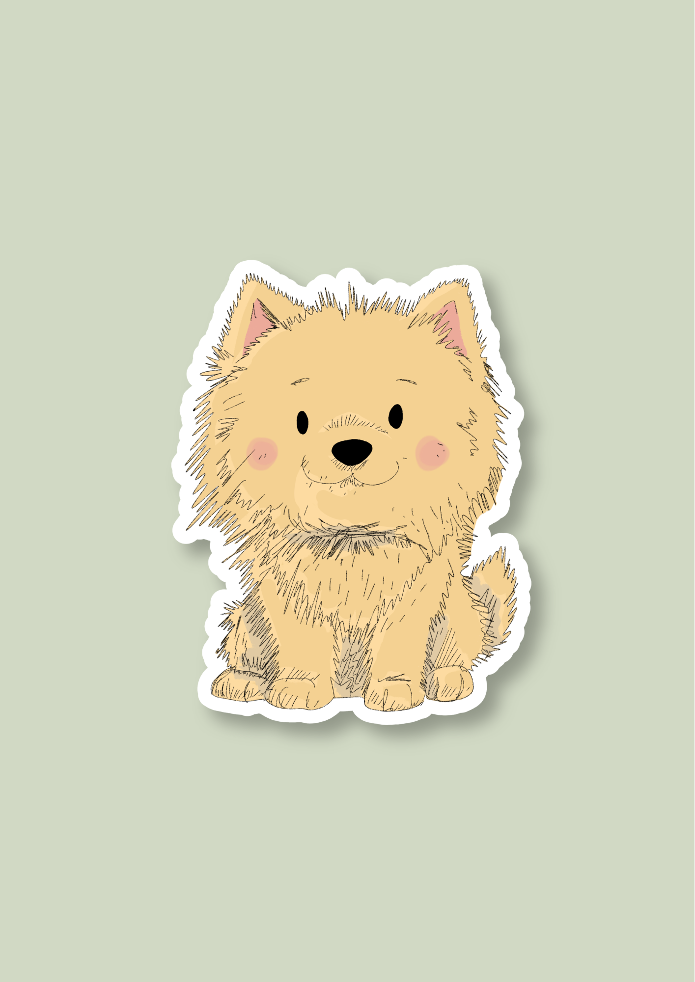Pet Sticker – 055 Pomeranian Cream