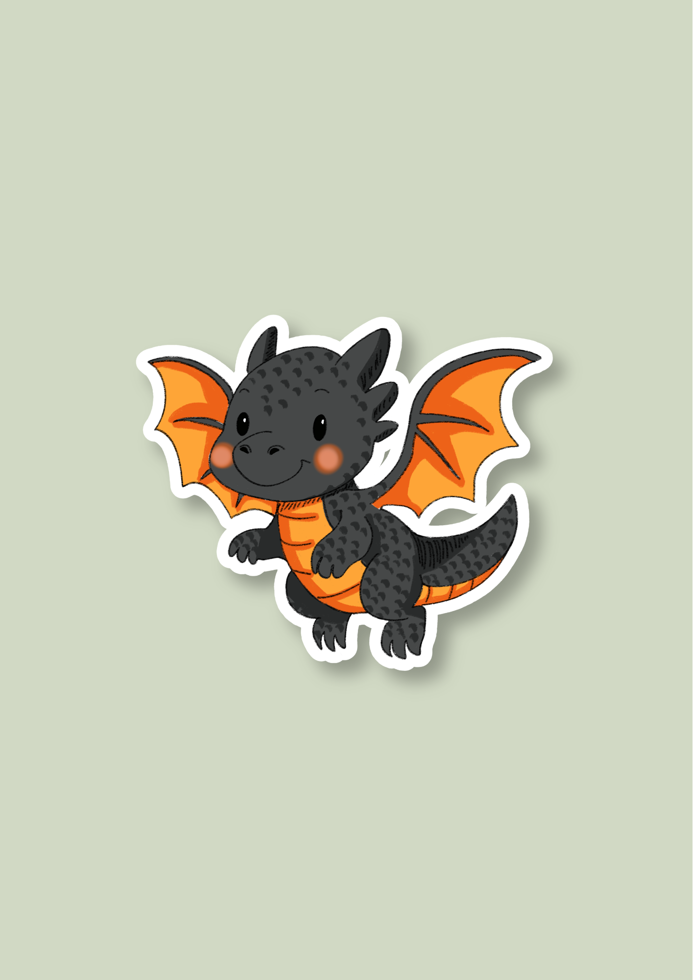 Pet Sticker – 096 Dragon Black and Gold