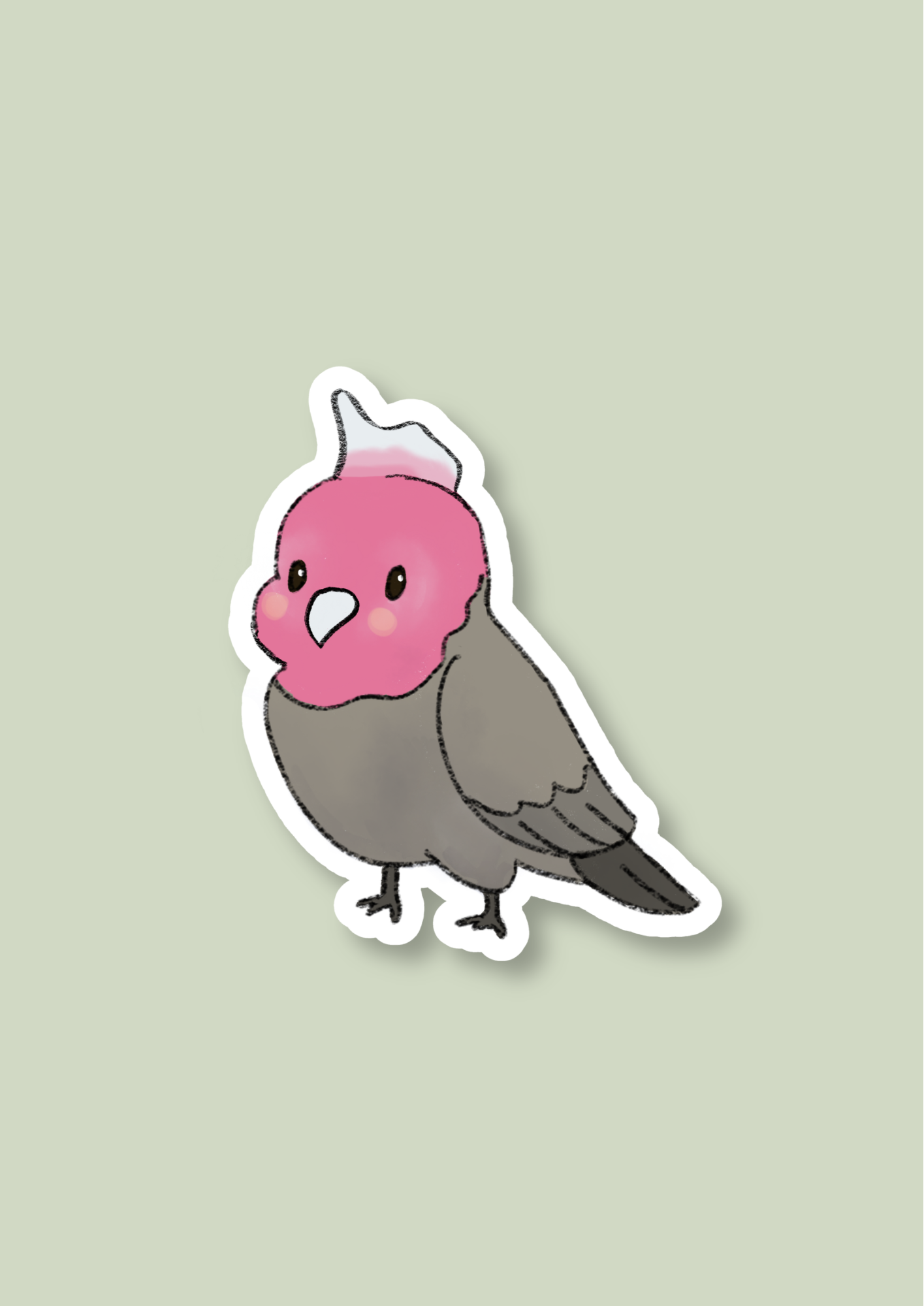 Pet Sticker – 089 Galah Pink and Grey
