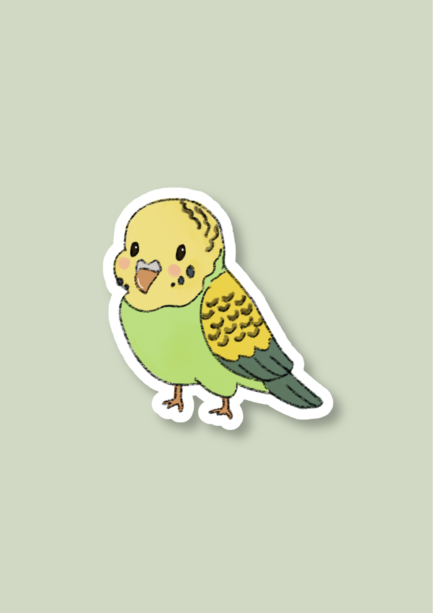 Pet Sticker – 090 Budgie Green