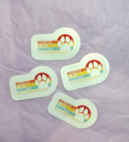 Rescued Sticker | Retro Rainbow