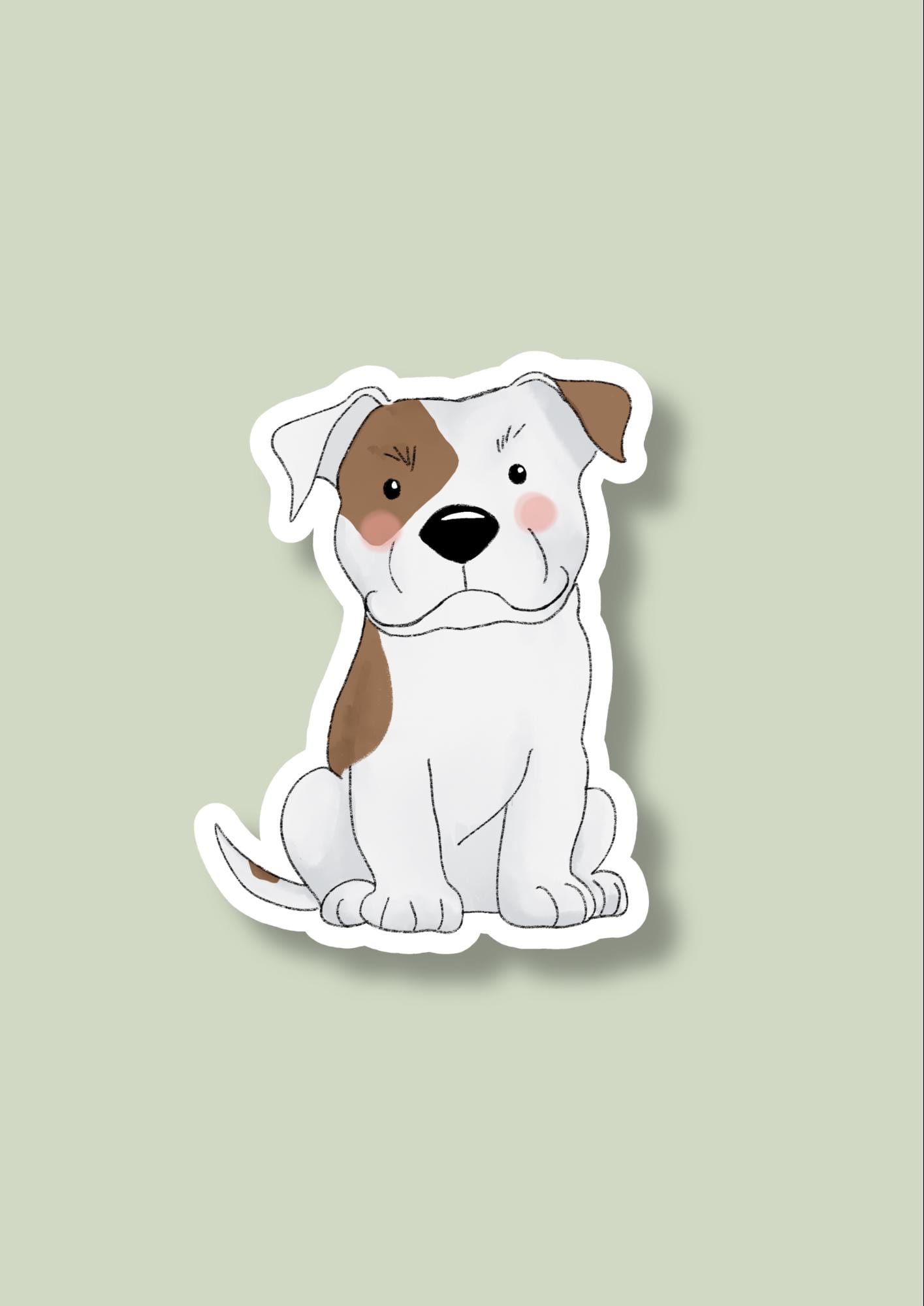 Pet Sticker – 008 Staffy White and Tan