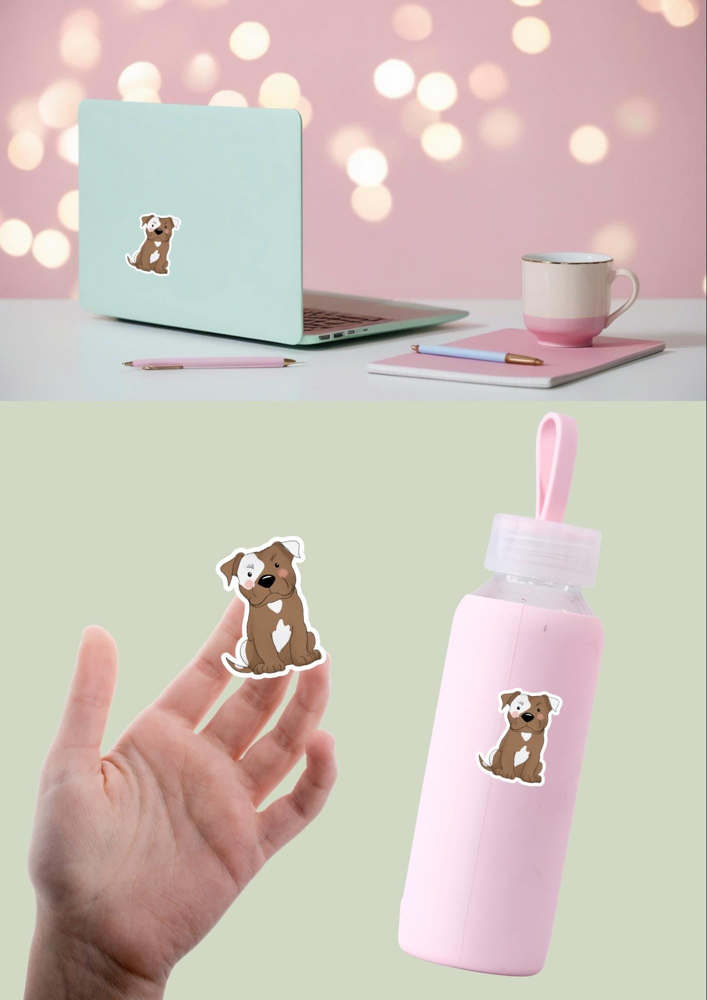 Pet Sticker – 005 Staffy Brown and White