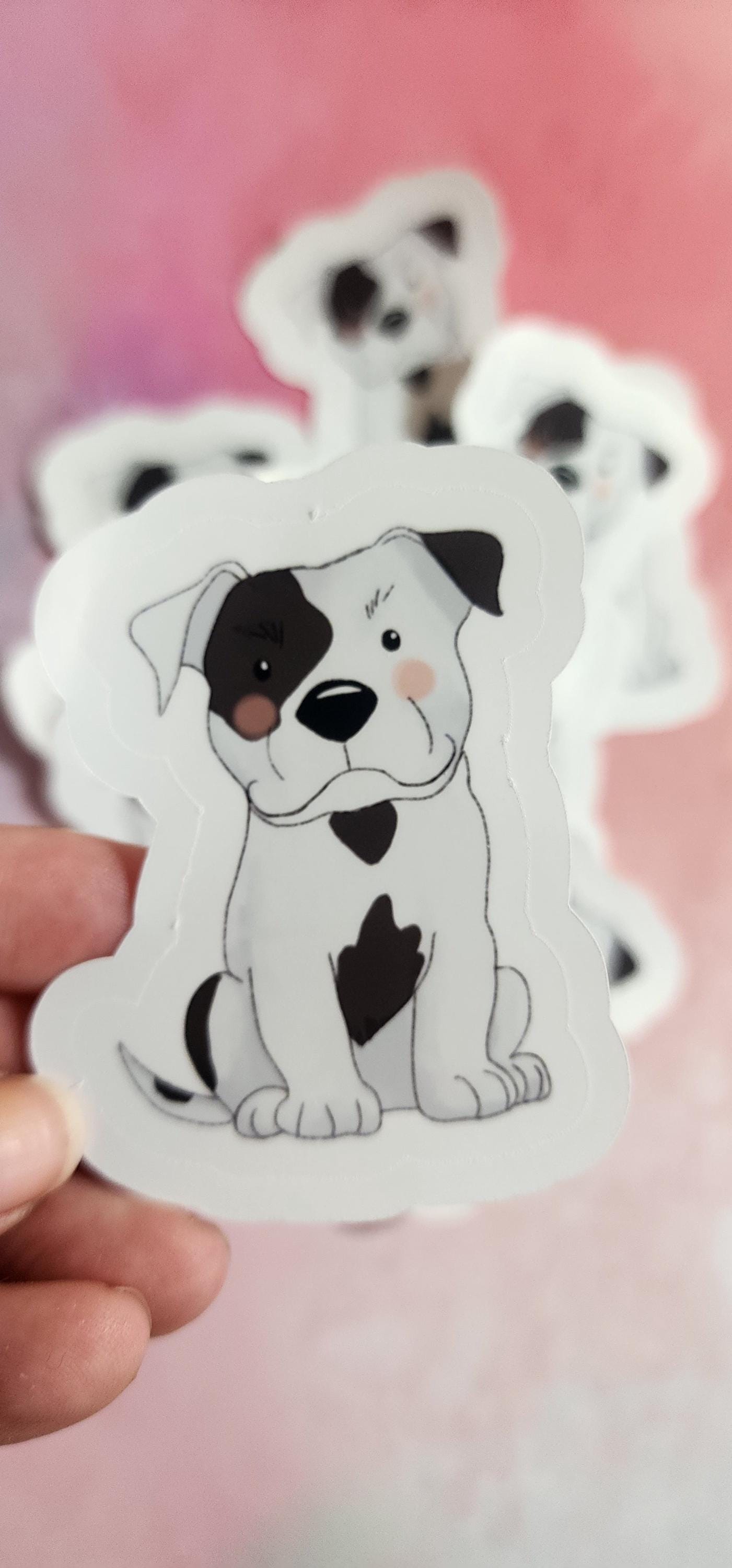 Pet Sticker – 004 Staffy White and Black