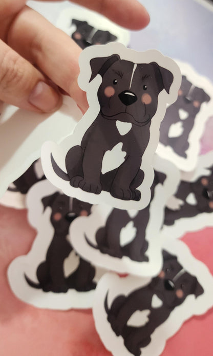Pet Sticker – 001 Staffy Black and White
