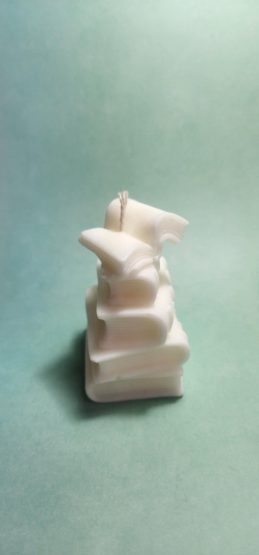 Book Stack Pillar Candle