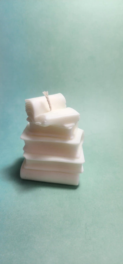 Book Stack Pillar Candle