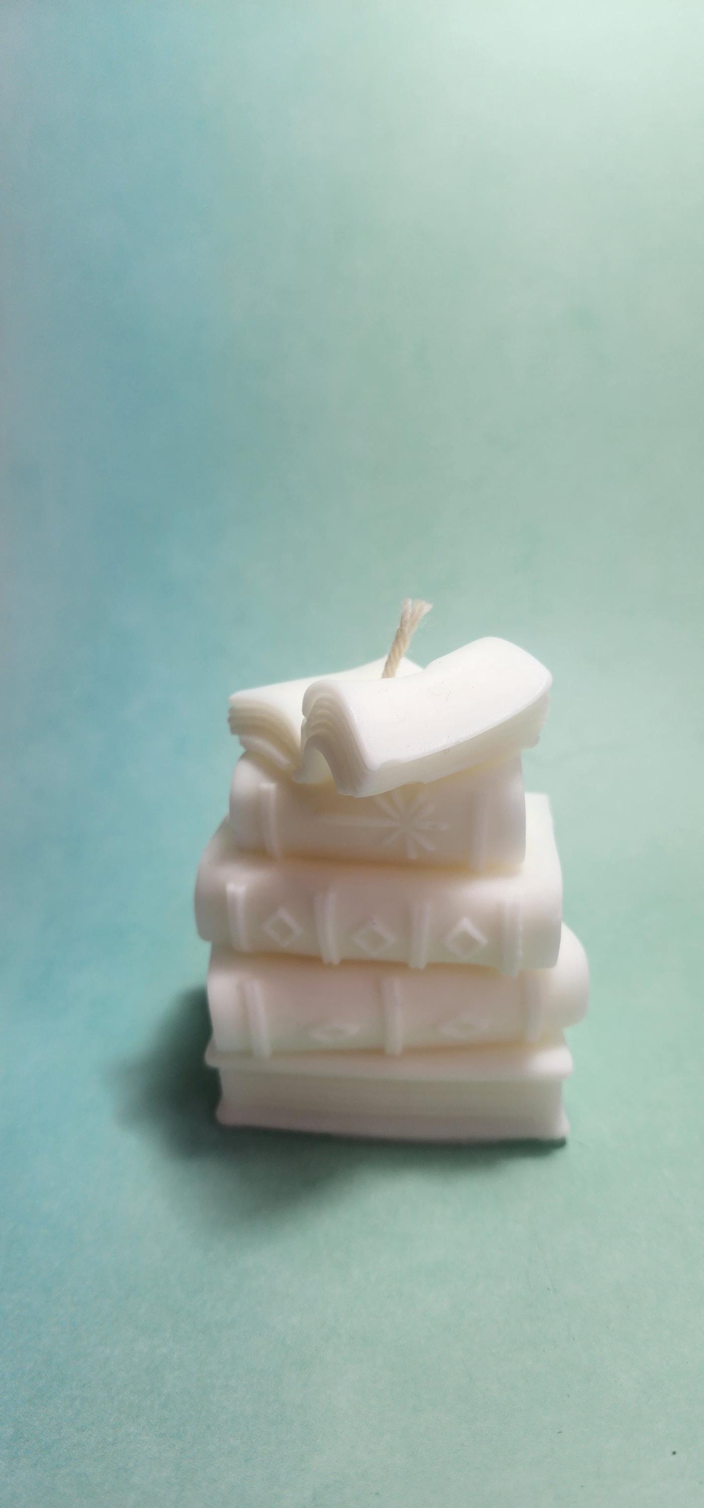 Book Stack Pillar Candle