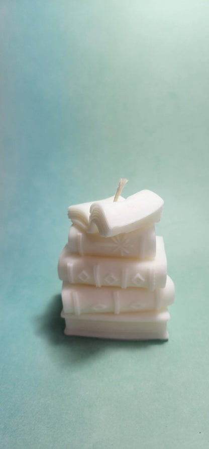Book Stack Pillar Candle