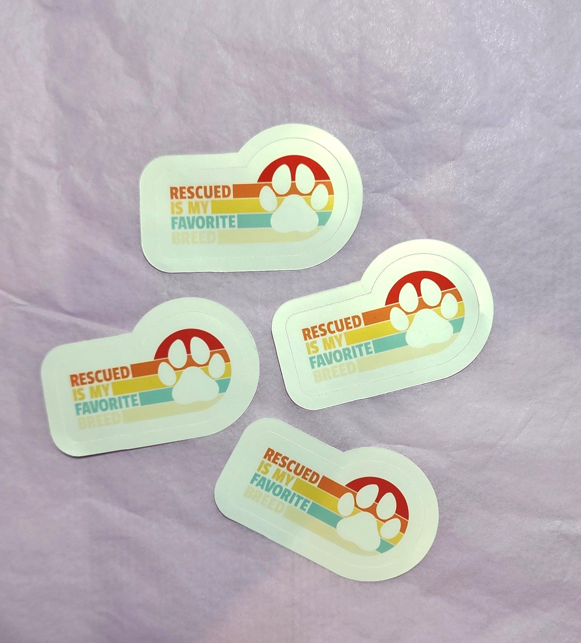 Rescued Sticker | Retro Rainbow