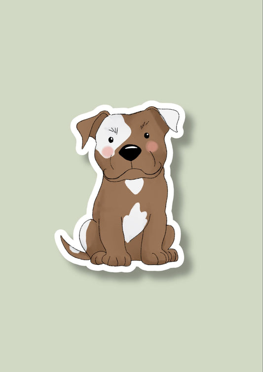 Pet Sticker – 005 Staffy Brown and White