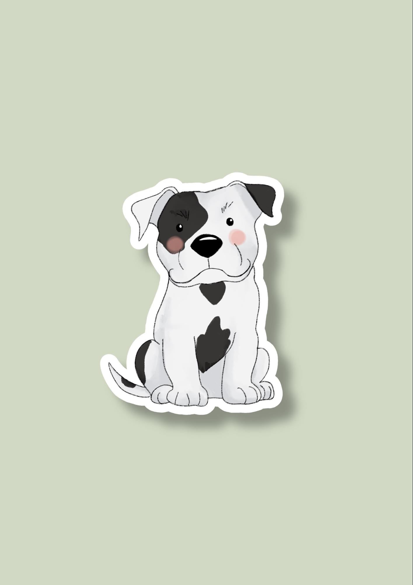 Pet Sticker – 004 Staffy White and Black