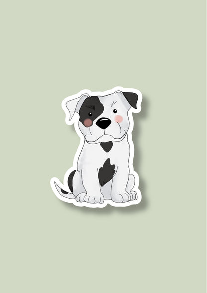 Pet Sticker – 004 Staffy White and Black