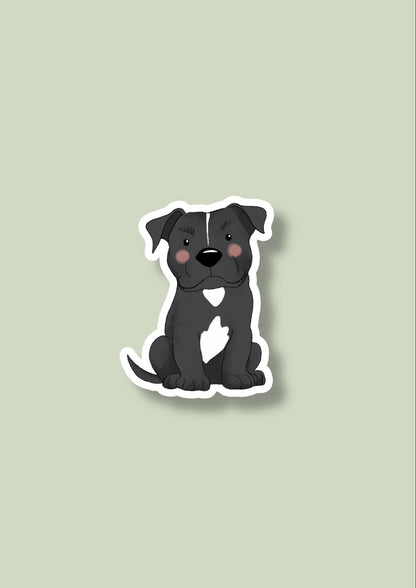 Pet Sticker – 001 Staffy Black and White