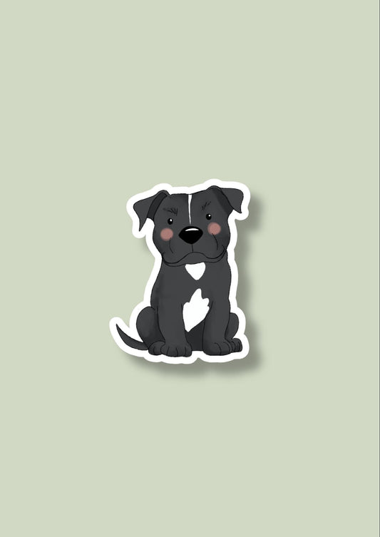 Pet Sticker – 001 Staffy Black and White