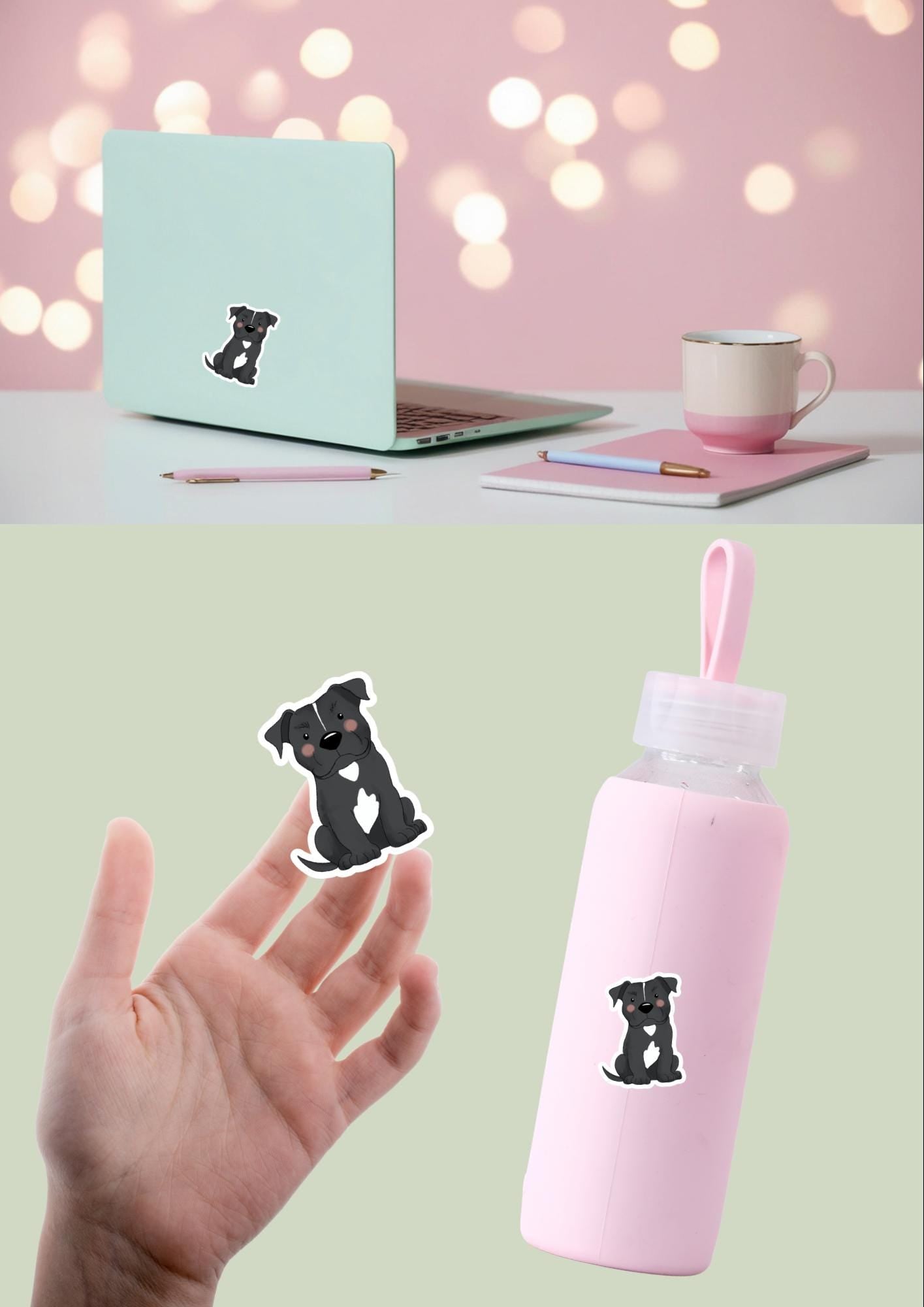Pet Sticker – 001 Staffy Black and White